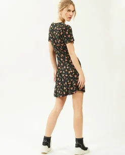 Robe Courte Avec Boutons - Gris
