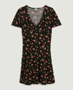 Robe Courte Avec Boutons - Gris