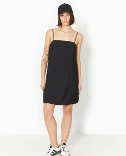 Robe Courte Avec Bretelles à Nouer - Noir