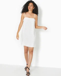 Robe Courte Avec Bretelles à Nouer - Blanc