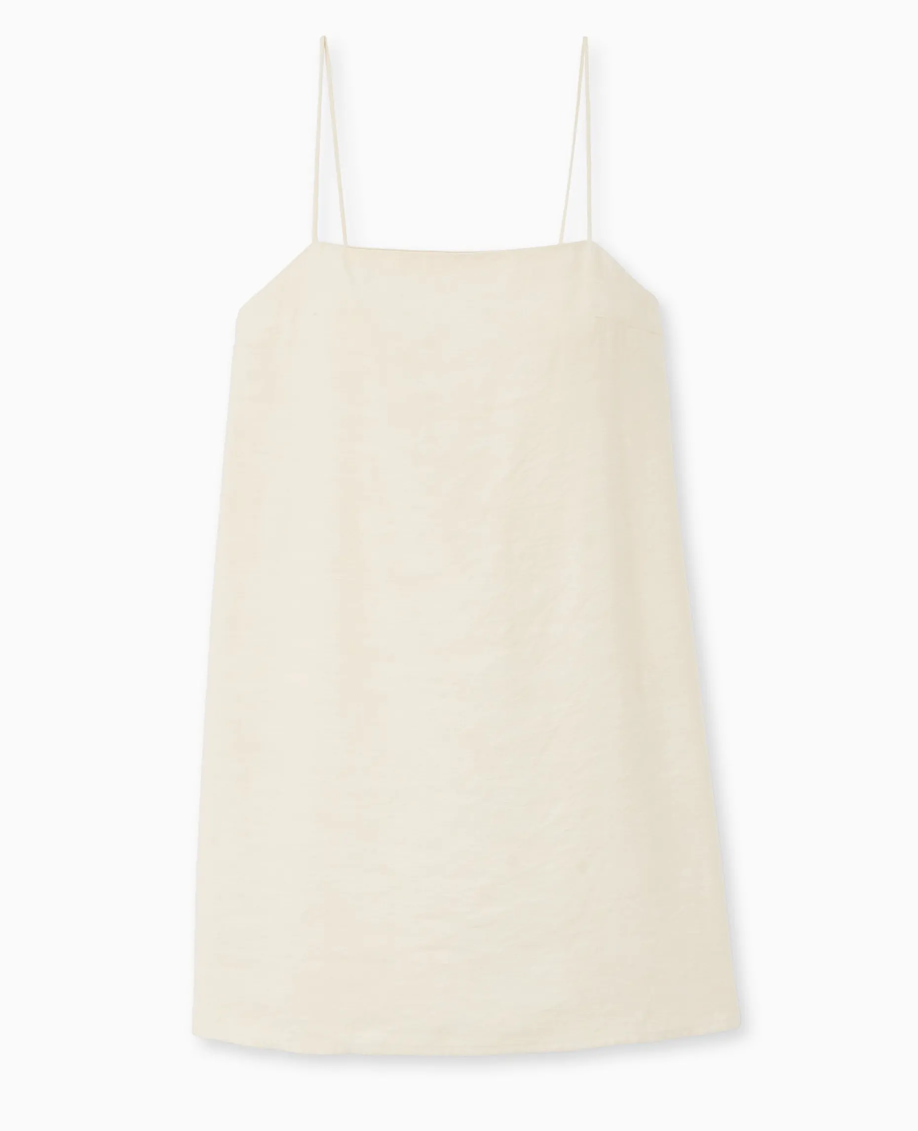 Robe Courte Avec Bretelles à Nouer - Beige