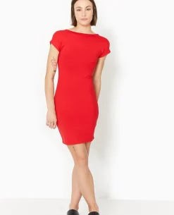 Robe Courte Avec Dos Ouvert - Rouge