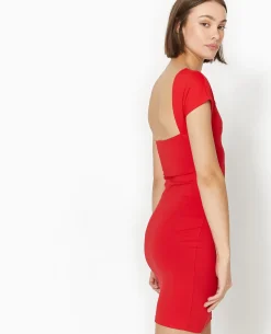 Robe Courte Avec Dos Ouvert - Rouge