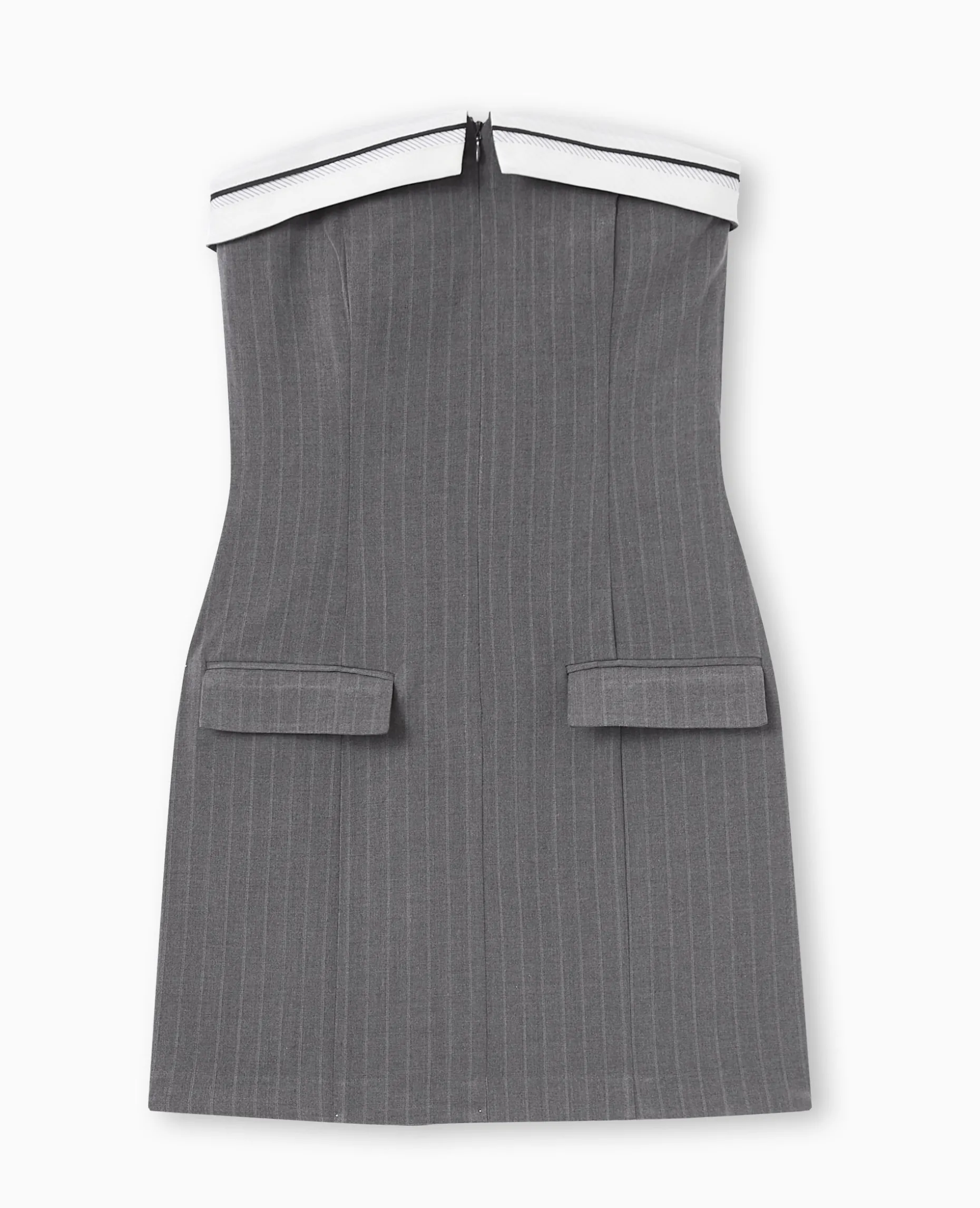 Robe Courte Bustier Avec Détail Tailoring - Gris Foncé