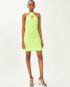 Robe Courte Encolure Américaine - Vert Anis