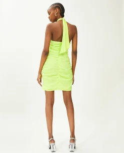 Robe Courte Encolure Américaine - Vert Anis