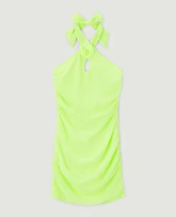 Robe Courte Encolure Américaine - Vert Anis