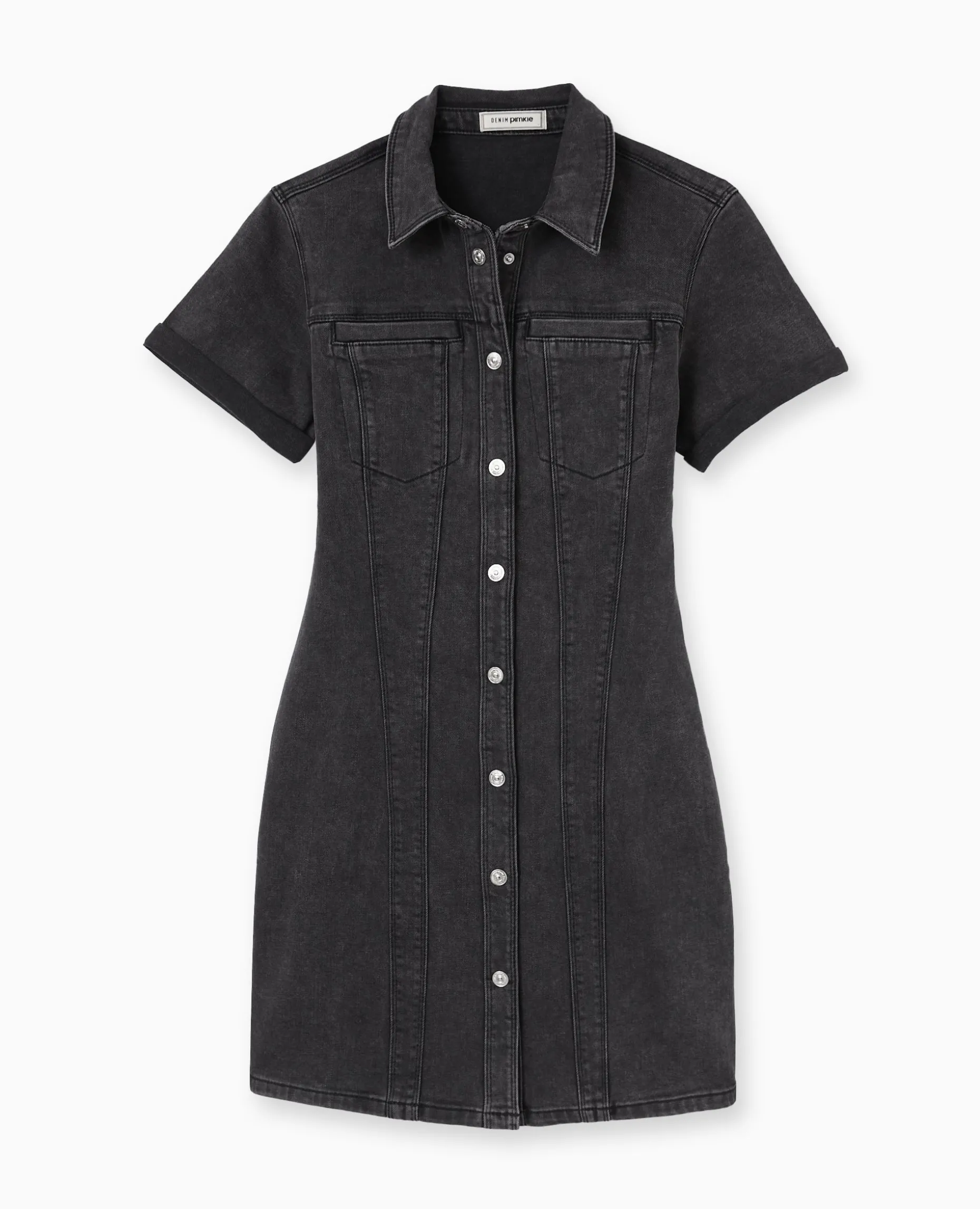 Robe Courte Et Moulante En Jean - Noir