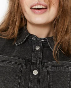 Robe Courte Et Moulante En Jean - Noir