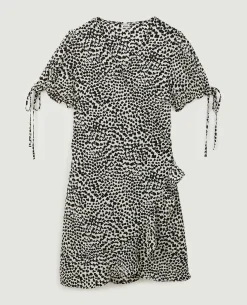 Robe Courte Porte-feuille Avec Volant - Noir