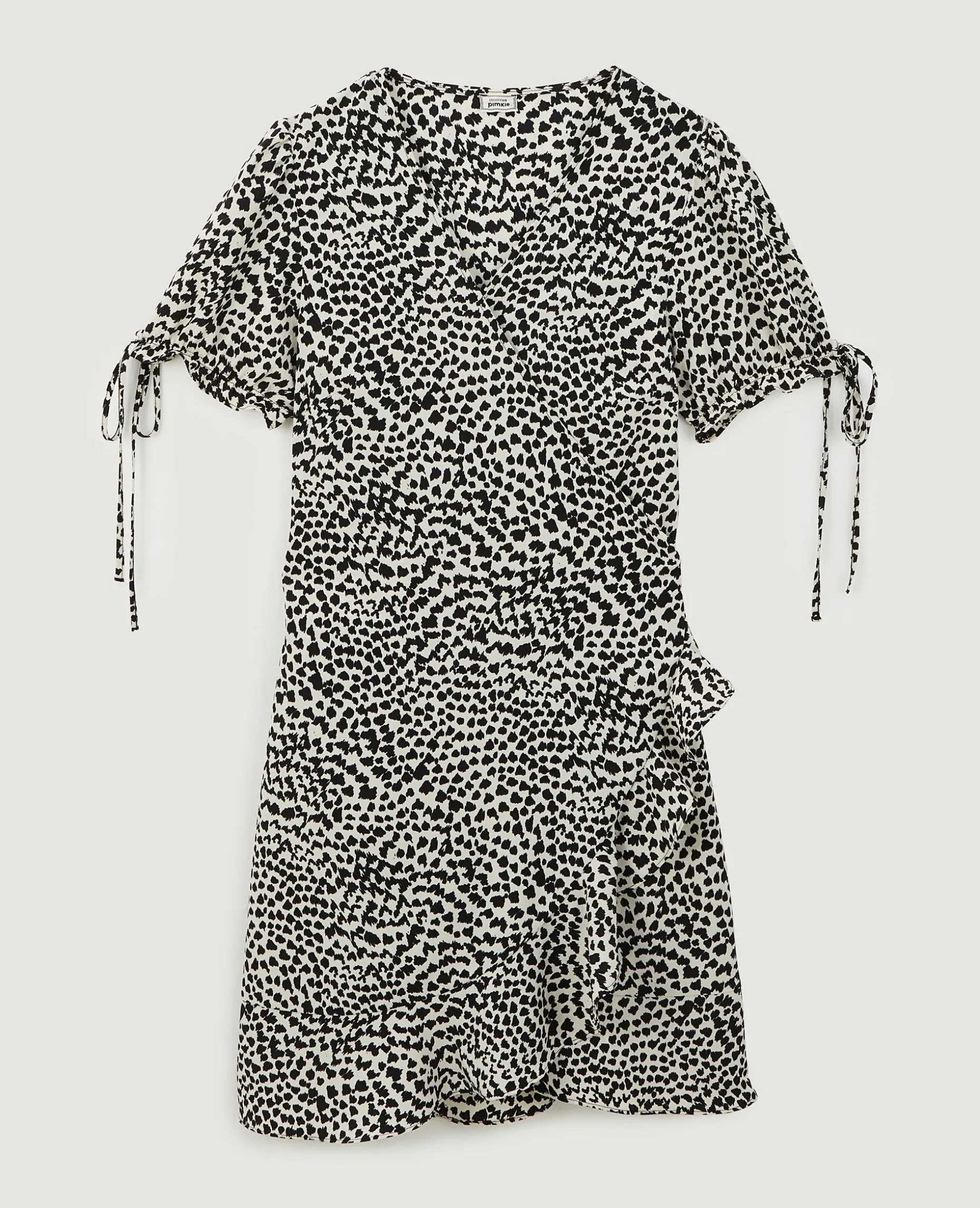 Robe Courte Porte-feuille Avec Volant - Noir
