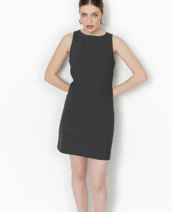 Robe Courte Sans Manches - Gris Foncé