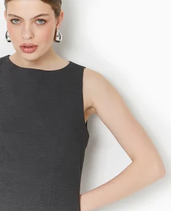 Robe Courte Sans Manches - Gris Foncé