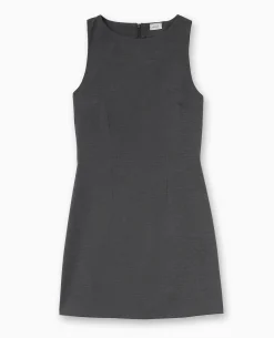 Robe Courte Sans Manches - Gris Foncé