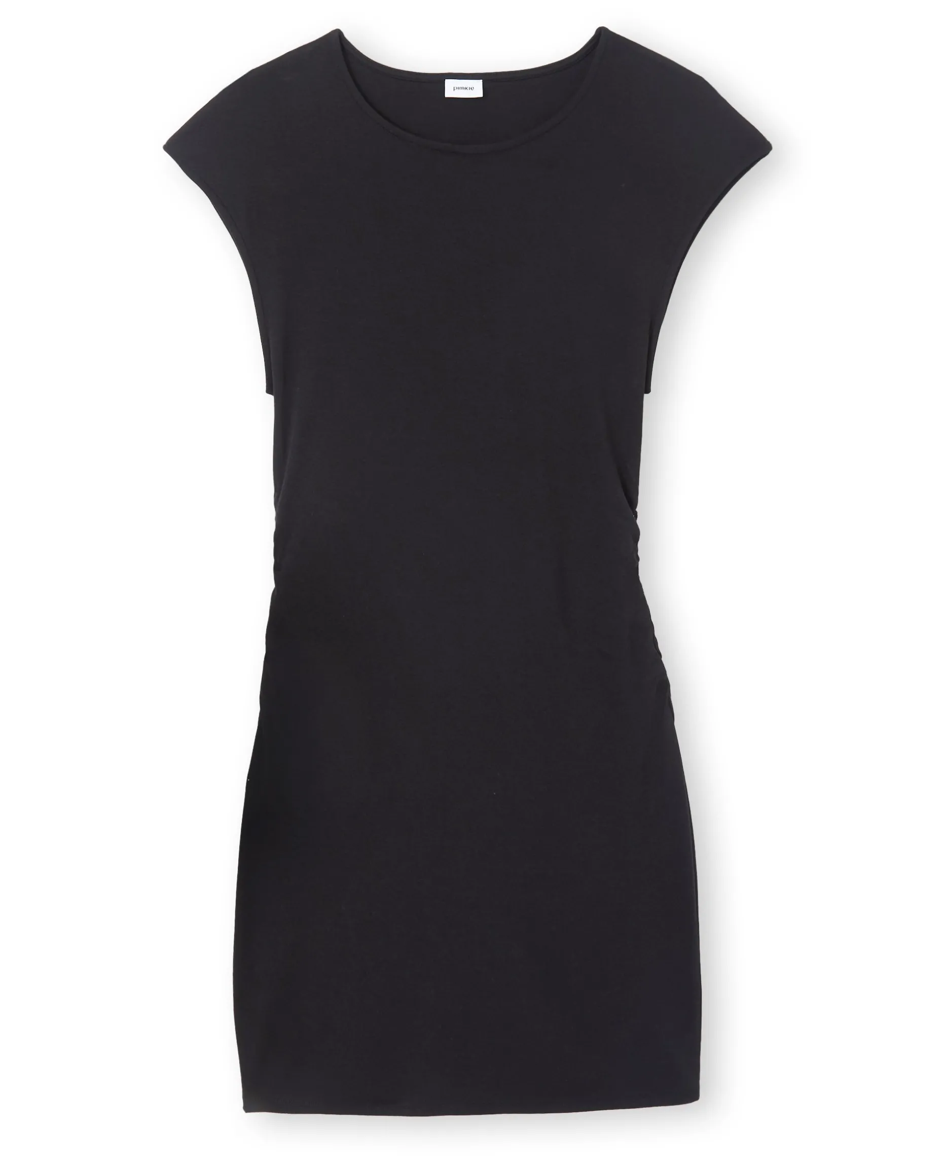 Robe Courte Sans Manches Avec Fronces Côtés - Noir