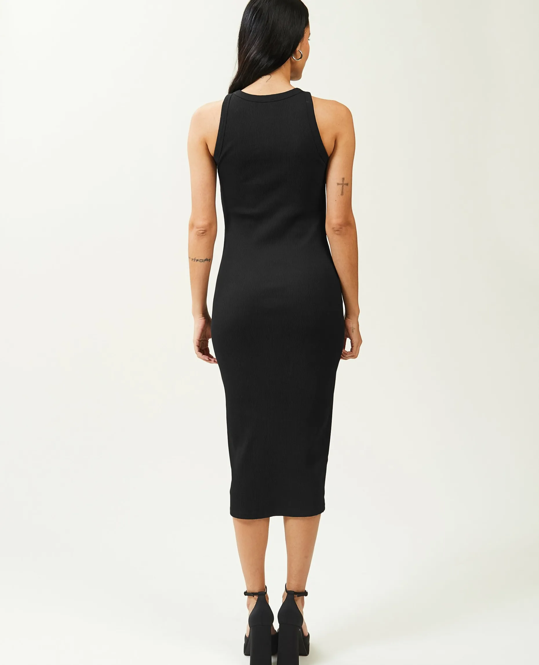 Robe Débardeur Maille Côtelée - Noir
