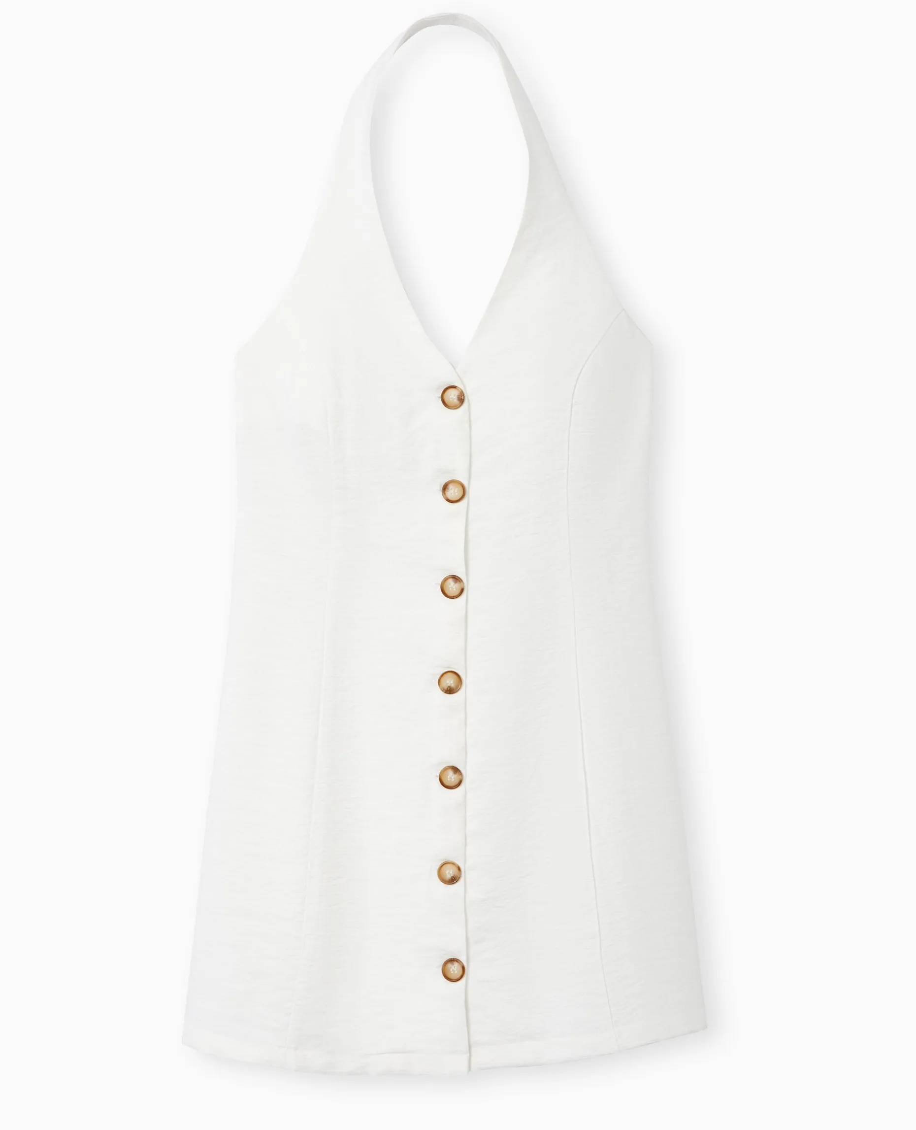 Robe Dos-nu Esprit Gilet De Barman - Blanc