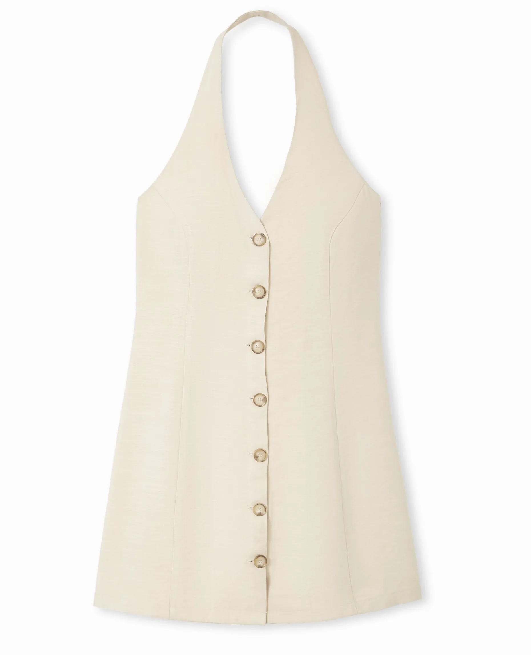 Robe Dos-nu Esprit Gilet De Barman - Beige