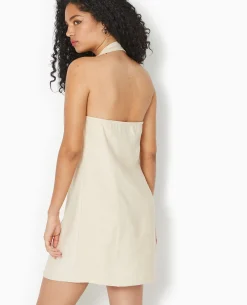 Robe Dos-nu Esprit Gilet De Barman - Beige