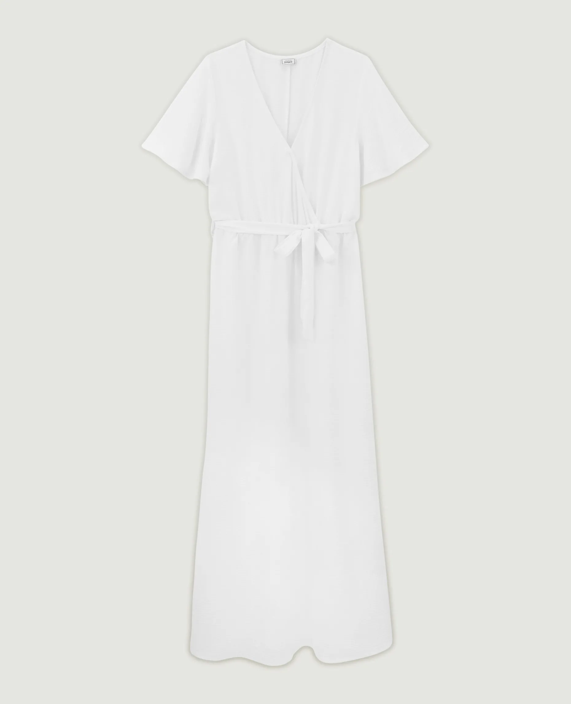 Robe Longue à Manches Papillon - Blanc