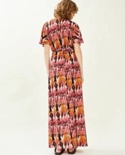 Robe Longue Encolure Croisée - Rouge