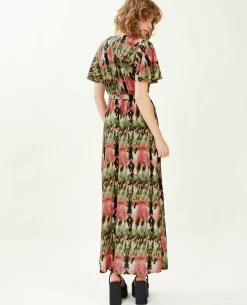 Robe Longue Encolure Croisée - Vert Kaki