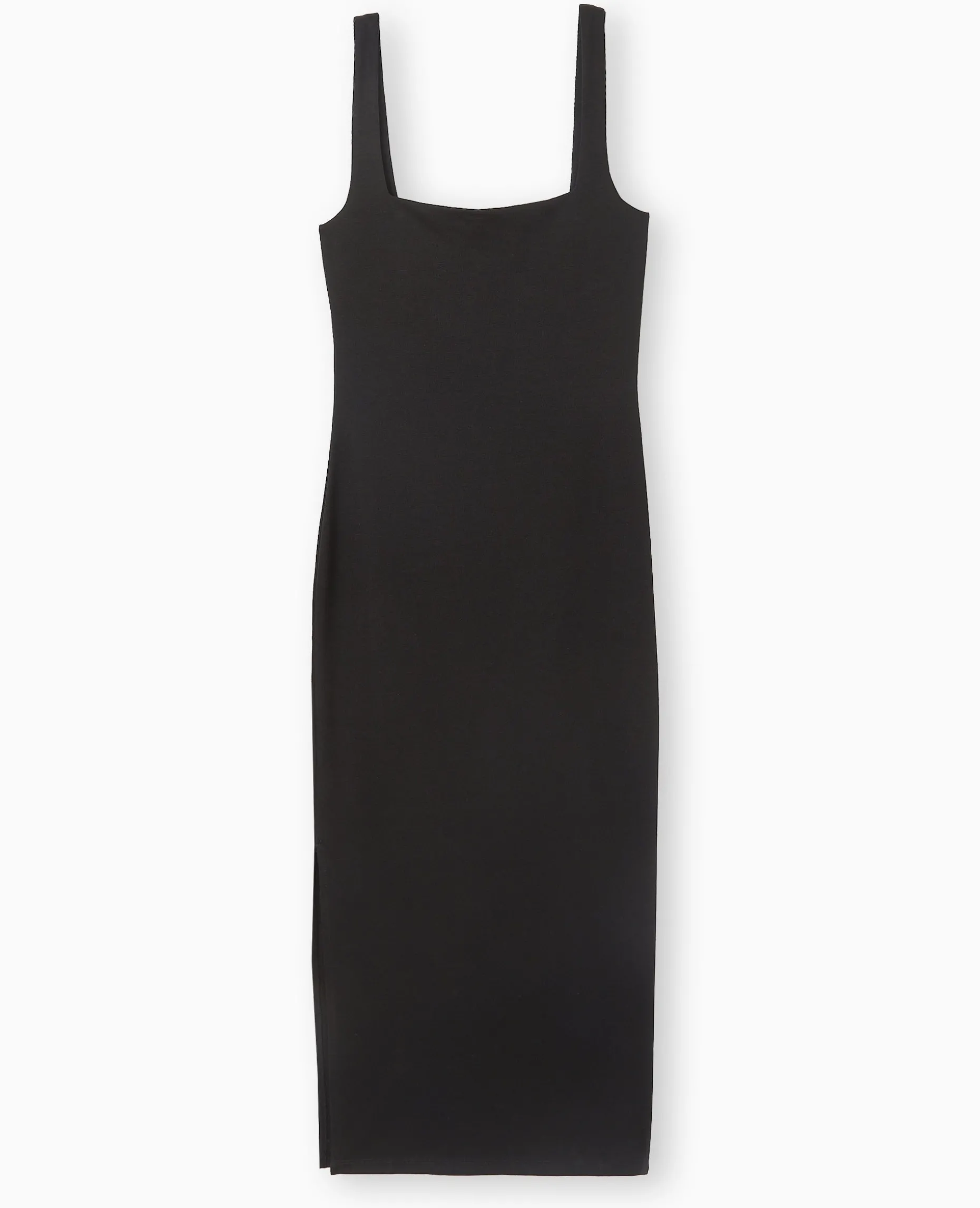 Robe Longue Et Moulante En Maille - Noir
