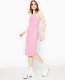 Robe Midi Moulante - Rose Fuchsia
