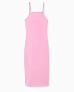 Robe Midi Moulante - Rose Fuchsia
