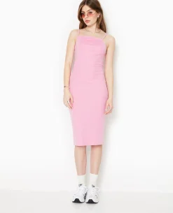 Robe Midi Moulante - Rose Fuchsia