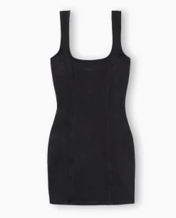 Robe Moulante En Jean Stretch - Noir