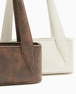 Sac Baguette Avec Grandes Poignées - Marron