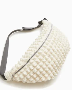 Sac Banane XXL En Tissu Texturé Gaufré - écru