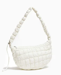Sac Besace En Tissu Matelassé - écru