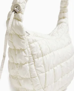 Sac Besace En Tissu Matelassé - écru