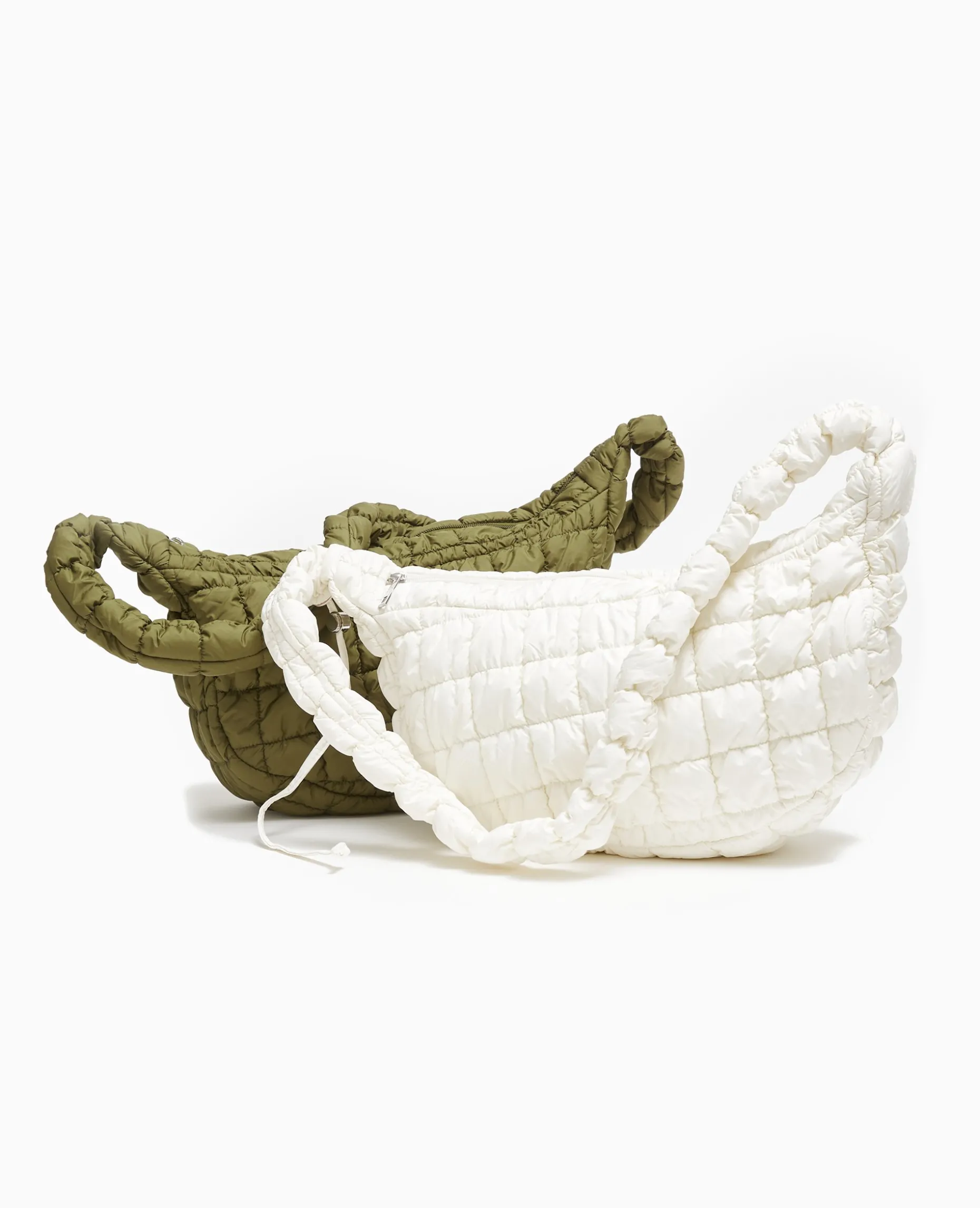 Sac Besace En Tissu Matelassé - écru