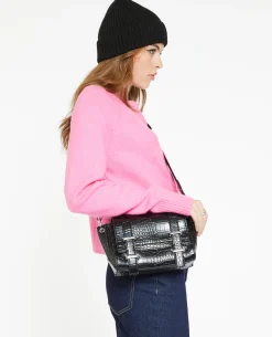 Sac Boxy Effet Croco - Noir