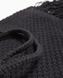 Sac En Crochet Avec Franges - Noir