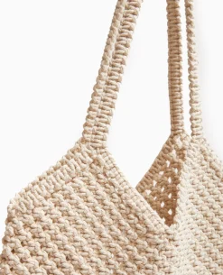 Sac En Crochet Avec Franges - Blanc