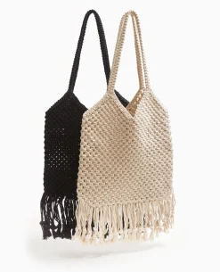 Sac En Crochet Avec Franges - Blanc