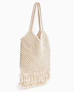 Sac En Crochet Avec Franges - Blanc