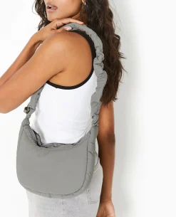 Sac En Tissu Matelassé Avec Bandouliè;re Réglable - Gris