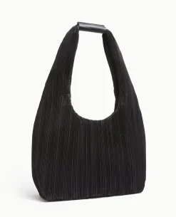 Sac En Tissu Plissé Porté épaule - Noir