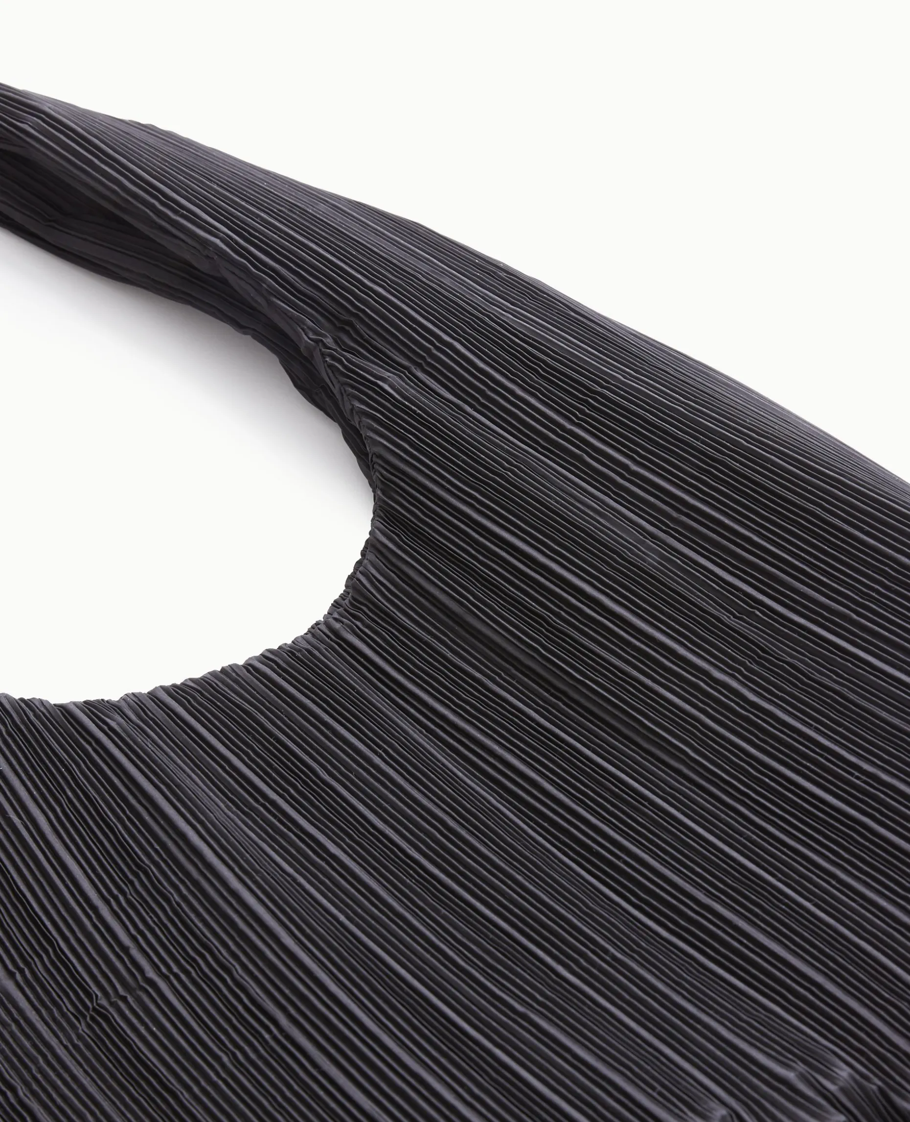 Sac En Tissu Plissé Porté épaule - Noir