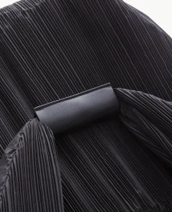 Sac En Tissu Plissé Porté épaule - Noir