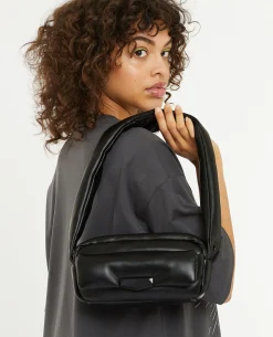 Sac Matelassé En Simili - Noir