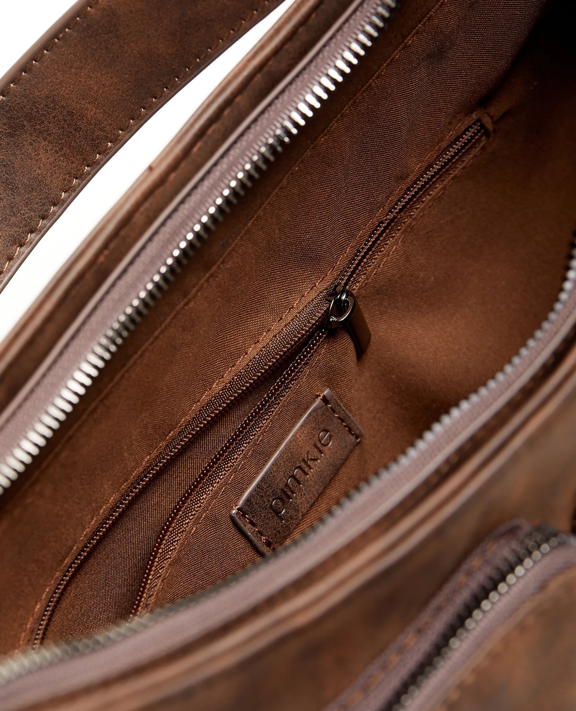 Sac Multipoche Effet Cuir Usé - Marron