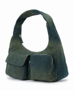 Sac Porté épaule En Jean Effet Dirty - Bleu
