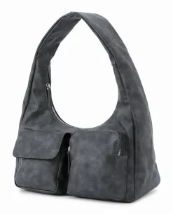 Sac Porté épaule En Simili - Gris Clair