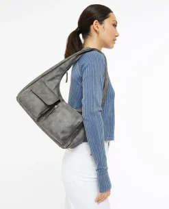 Sac Porté épaule En Simili - Gris Clair